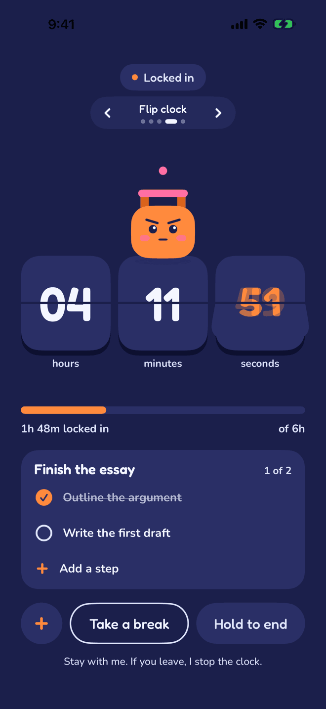 The Flip clock face: split-flap cards for hours, minutes and seconds