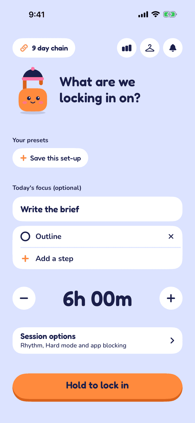 The home screen with a focus of Write the brief and a step called Outline